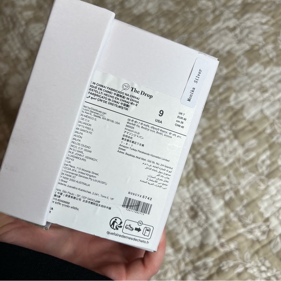 THE DROP 'Monika' Silver 'H' Slide Metallic Faux Leather Beach Sandals - Size 9 - Picture 11 of 11